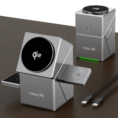 Qi2 Cube 3-in-1 Fast Rotating Apple Charger